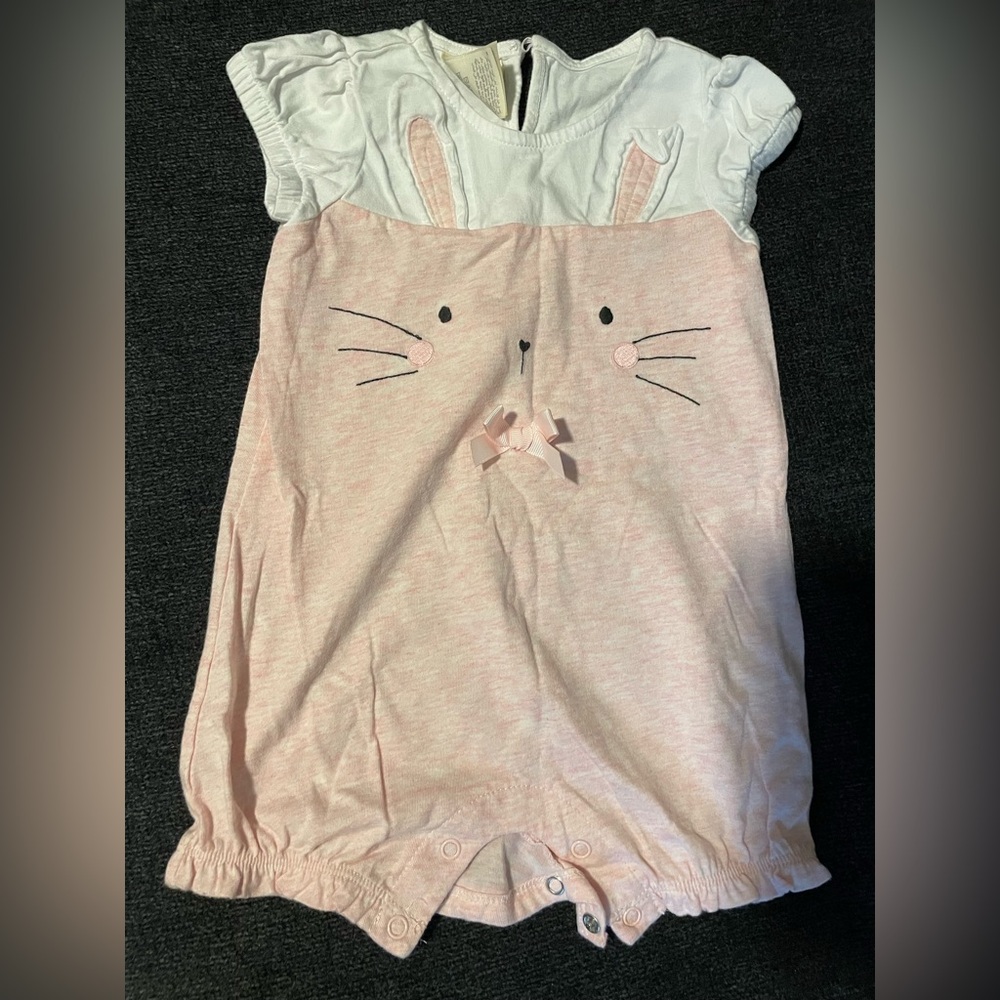 First Impressions Pink and White Bunny Romper